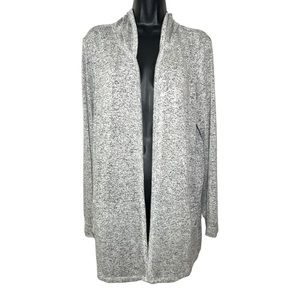 Women’s Gray Oversized Hooded Cardigan Sweater Jacket